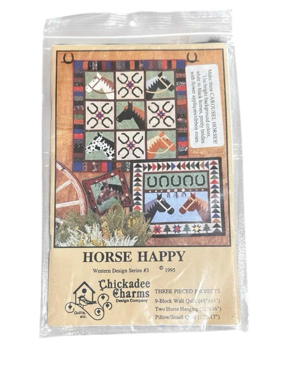 Horse Happy & The Steadfast Steed Western Quilt Pattern Set for Decorative Quilt